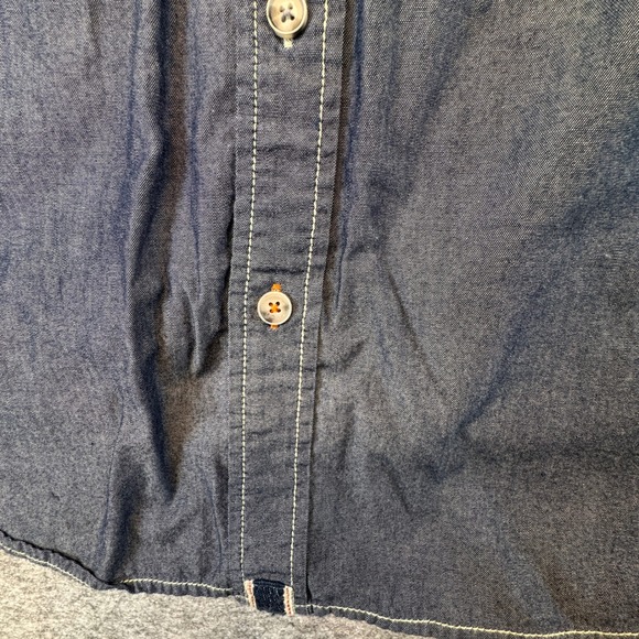 Weatherproof Vintage Mens XL Blue Chambray Button Down Shirt Contrast Stitching - Picture 5 of 10